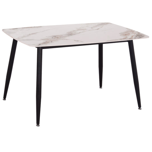 ΤΡΑΠΕΖΙ RAVEN HM9854.04 ΚΕΡΑΜΙΚΟ TOP ΜΕ ΟΨΗ ΜΑΡΜΑΡΟΥ τ.CALACATTA 120x70x73Υεκ.