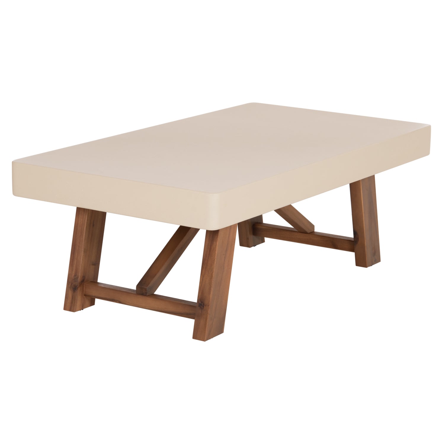ΤΡΑΠΕΖΙ ΜΕΣΗΣ FIBER CEMENT & ΞΥΛΟ ΑΚΑΚΙΑΣ MAEVE HM6595.02 ΜΠΕΖ  130x70x46Υεκ.