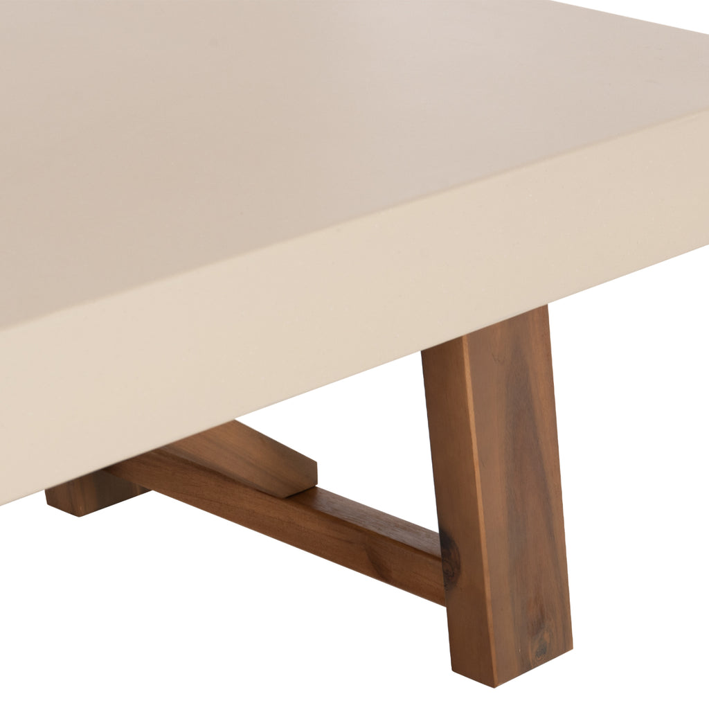 ΤΡΑΠΕΖΙ ΜΕΣΗΣ FIBER CEMENT & ΞΥΛΟ ΑΚΑΚΙΑΣ MAEVE HM6595.02 ΜΠΕΖ  130x70x46Υεκ.