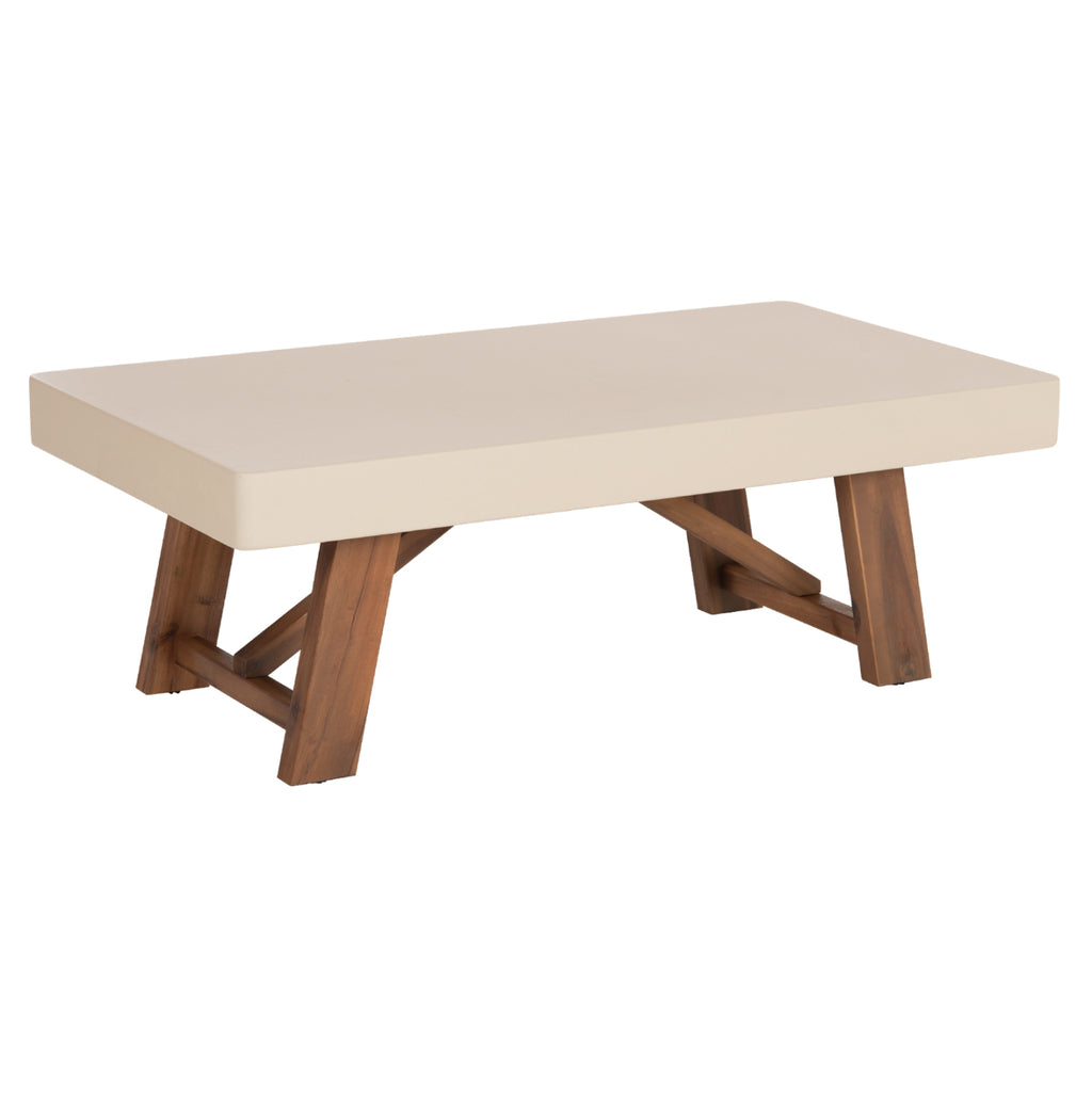 ΤΡΑΠΕΖΙ ΜΕΣΗΣ FIBER CEMENT & ΞΥΛΟ ΑΚΑΚΙΑΣ MAEVE HM6595.02 ΜΠΕΖ  130x70x46Υεκ.