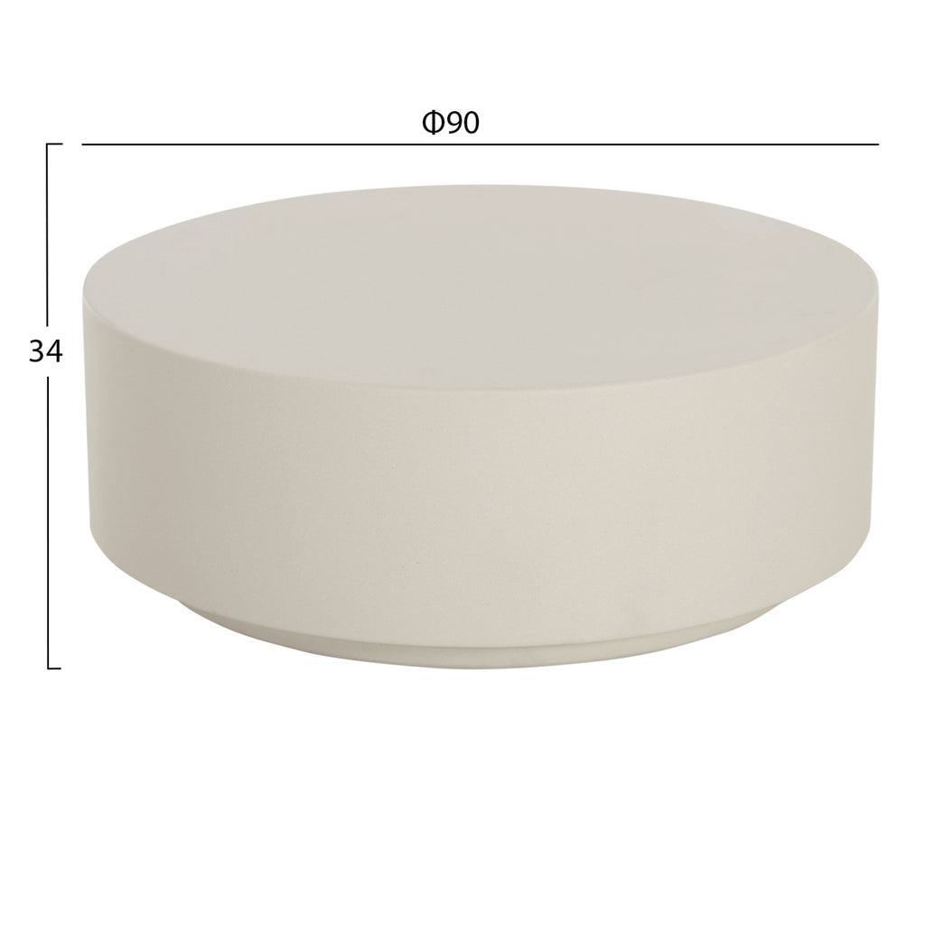 ΤΡΑΠΕΖΙ ΜΕΣΗΣ FIBER CEMENT ΣΤΡΟΓΓΥΛΟ KYOKO HM6579.02 ΜΠΕΖ Φ90x34Υεκ.