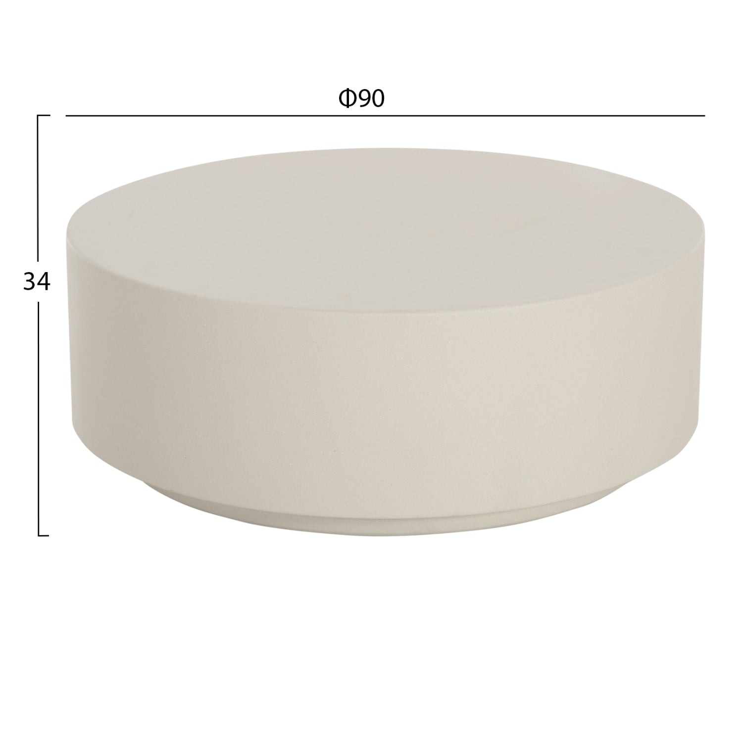 ΤΡΑΠΕΖΙ ΜΕΣΗΣ FIBER CEMENT ΣΤΡΟΓΓΥΛΟ KYOKO HM6579.02 ΜΠΕΖ Φ90x34Υεκ.