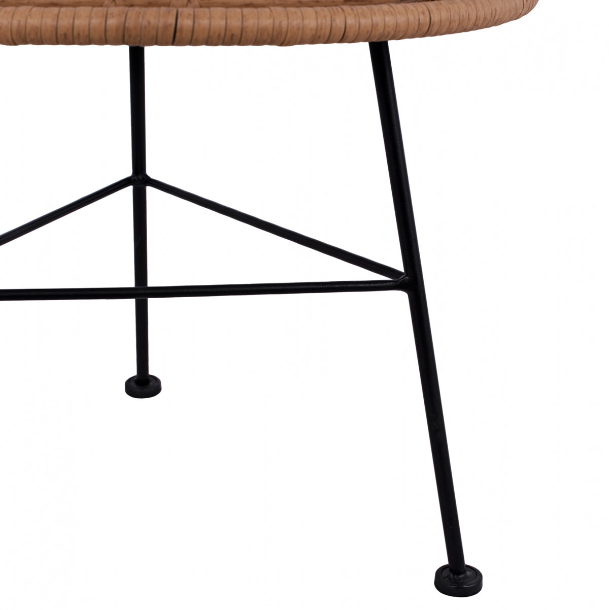 ΤΡΑΠΕΖΙ ΜΕΤΑΛΛΙΚΟ ALLEGRA HM5459 ΜΕ WICKER ΜΠΕΖ ΚΑΙ ΓΥΑΛΙ Φ45Χ46Υεκ.
