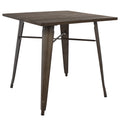 ΤΡΑΠΕΖΙ ΜΕΤΑΛΛΙΚΟ ΣΕ ΧΡΩΜΑ RUSTY ΚΑΙ ΞΥΛΟ HM0611.04 80x80x76εκ