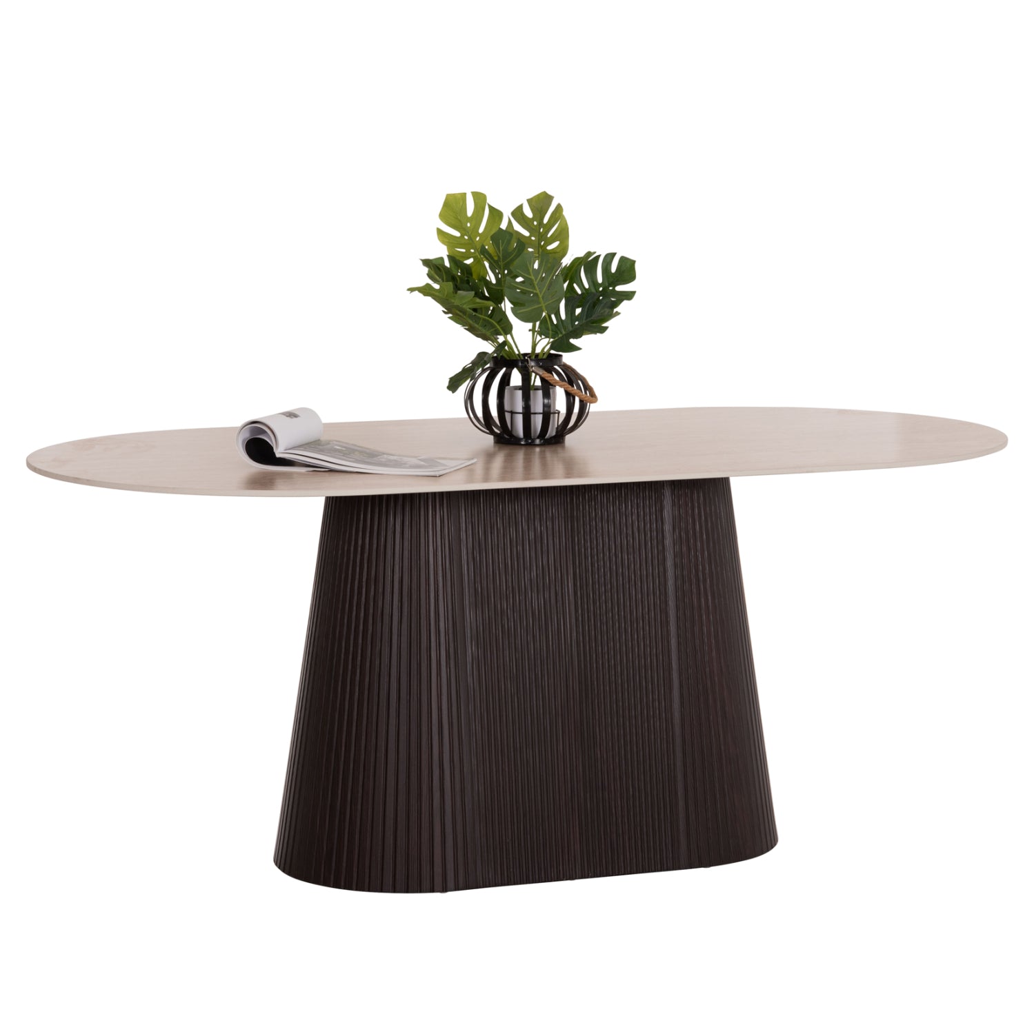 ΤΡΑΠΕΖΙ ΟΒΑΛ CATER HM18320 ΚΕΡΑΜΙΚΟ TOP ΟΨΗ ΤΡΑΒΕΡΤΙΝΑΣ-MDF ΒΑΣΗ 180x90x74Υεκ