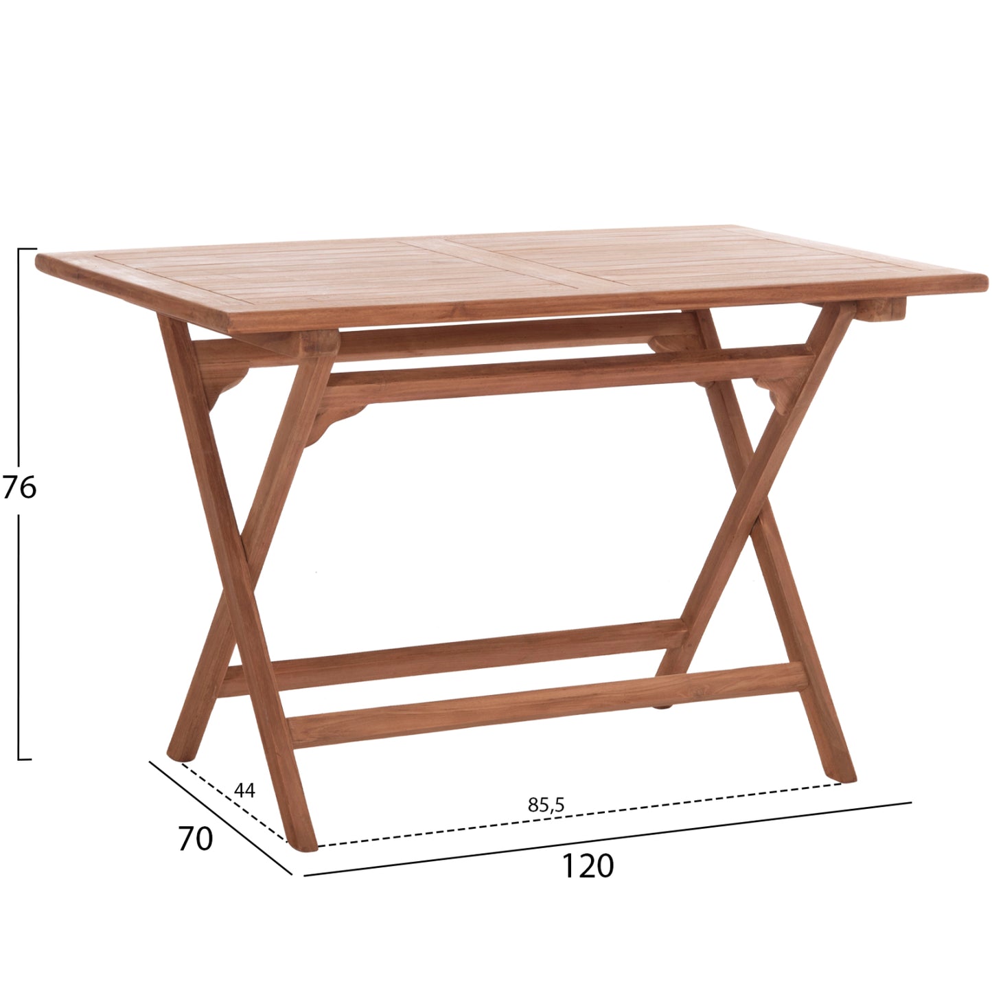 ΤΡΑΠΕΖΙ ΠΤΥΣΣΟΜΕΝΟ ΟΡΘΟΓΩΝΙΟ ERIS HM18117 ΞΥΛΟ TEAK--ΦΥΣΙΚΟ 120x70x76Υεκ.