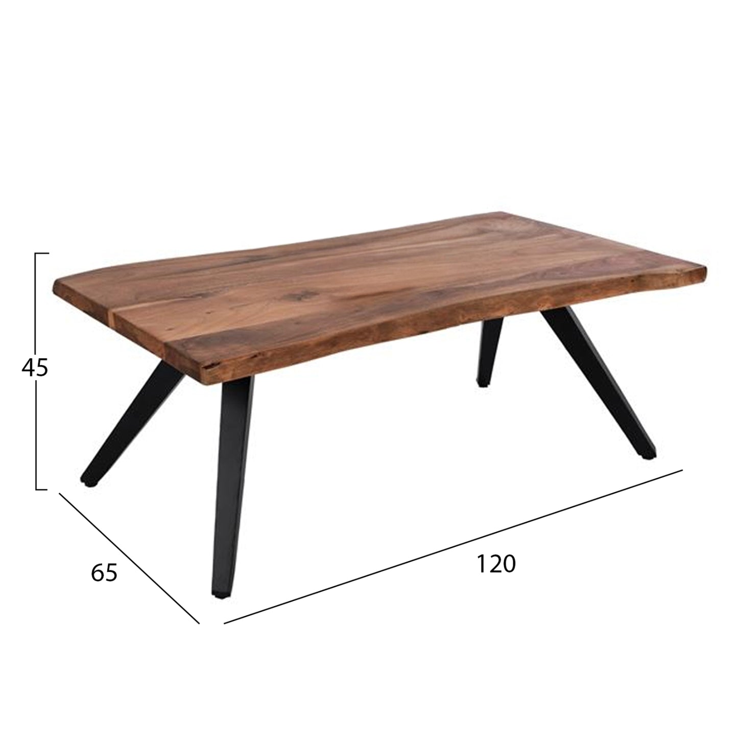 ΤΡΑΠΕΖΙ ΣΑΛΟΝΙΟΥ JOSINA ΜΑΣΙΦ ΞΥΛΟ ΑΚΑΚΙΑΣ 120x65x46Yεκ. HM8365.11