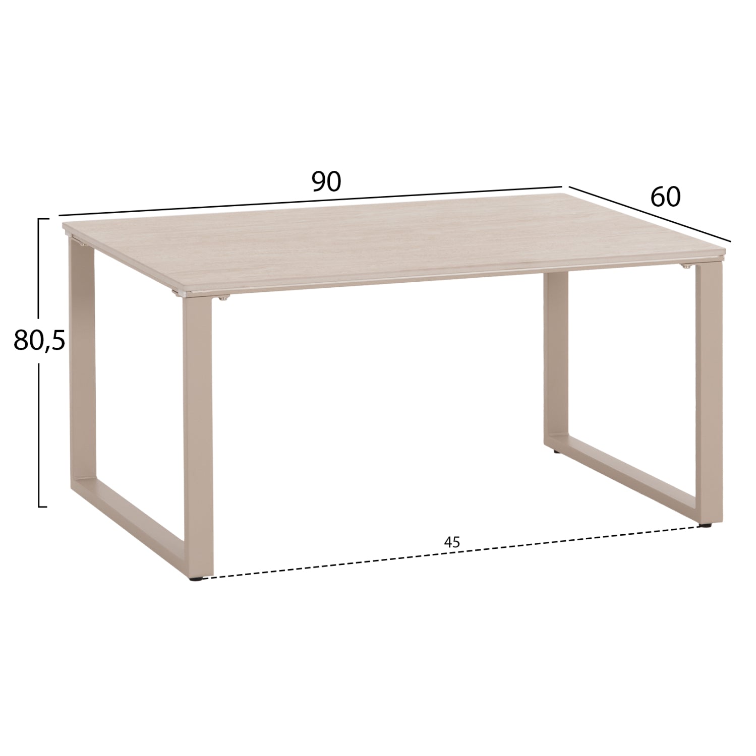ΤΡΑΠΕΖΙ ΣΑΛΟΝΙΟΥ 2ΤΜΧ TERREN HM18365.02 ΜΠΕΖ ΠΟΔΙΑ--SINTERED STONE ΣΕ ΤΡΑΒΕΡΤΙΝΑ 120x70x45Υεκ