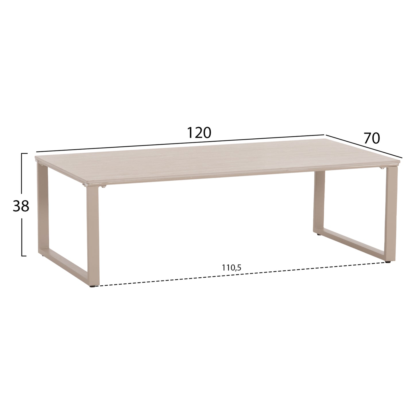 ΤΡΑΠΕΖΙ ΣΑΛΟΝΙΟΥ 2ΤΜΧ TERREN HM18365.02 ΜΠΕΖ ΠΟΔΙΑ--SINTERED STONE ΣΕ ΤΡΑΒΕΡΤΙΝΑ 120x70x45Υεκ