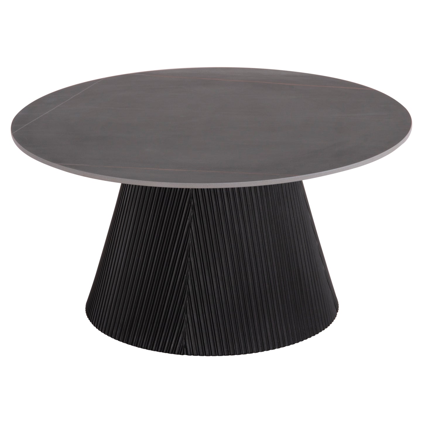 ΤΡΑΠΕΖΙ ΣΑΛΟΝΙΟΥ DUNCAN HM18022.01 ΚΕΡΑΜΙΚΟ TOP-MDF ΒΑΣΗ-ΜΑΥΡΟ Φ80x41Υεκ.