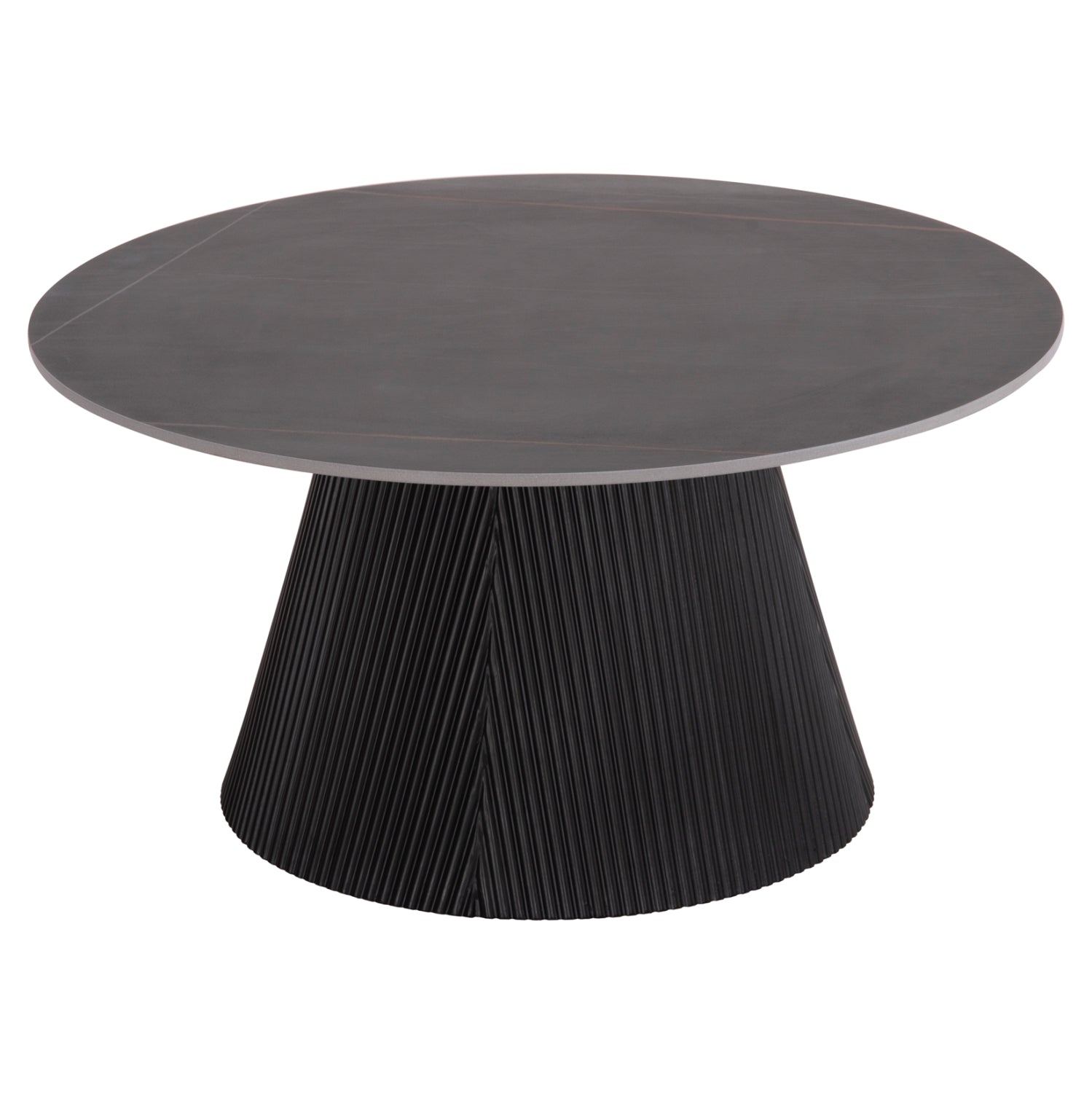 ΤΡΑΠΕΖΙ ΣΑΛΟΝΙΟΥ DUNCAN HM18022.01 ΚΕΡΑΜΙΚΟ TOP-MDF ΒΑΣΗ-ΜΑΥΡΟ Φ80x41Υεκ.