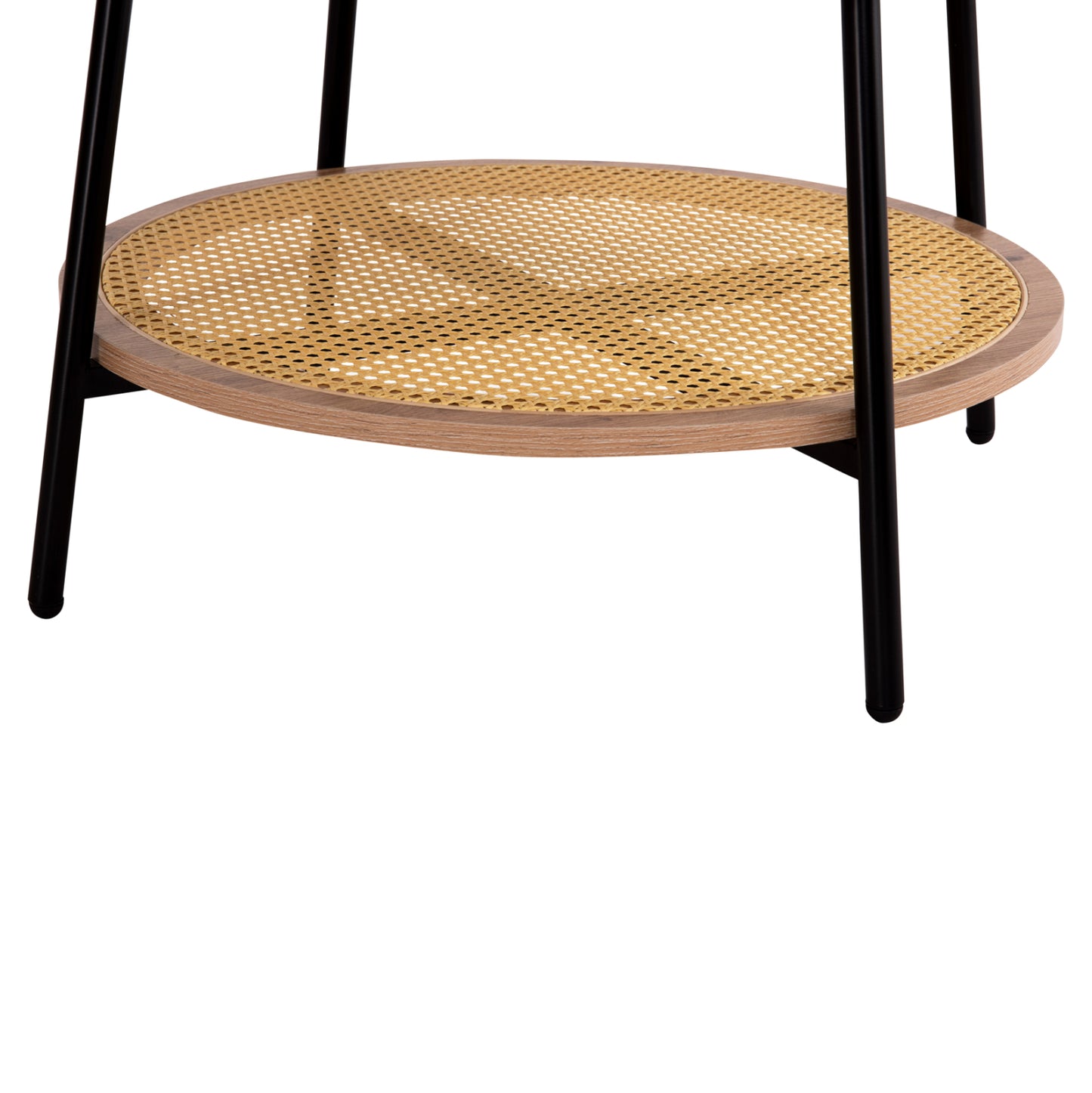 ΤΡΑΠΕΖΙ ΣΑΛΟΝΙΟΥ SEWELL HM18033 MDF ΣΕ ZEBRANO-ΜΕΤΑΛΛΙΚΑ ΠΟΔΙΑ-WICKER Φ80x46,5Υεκ.