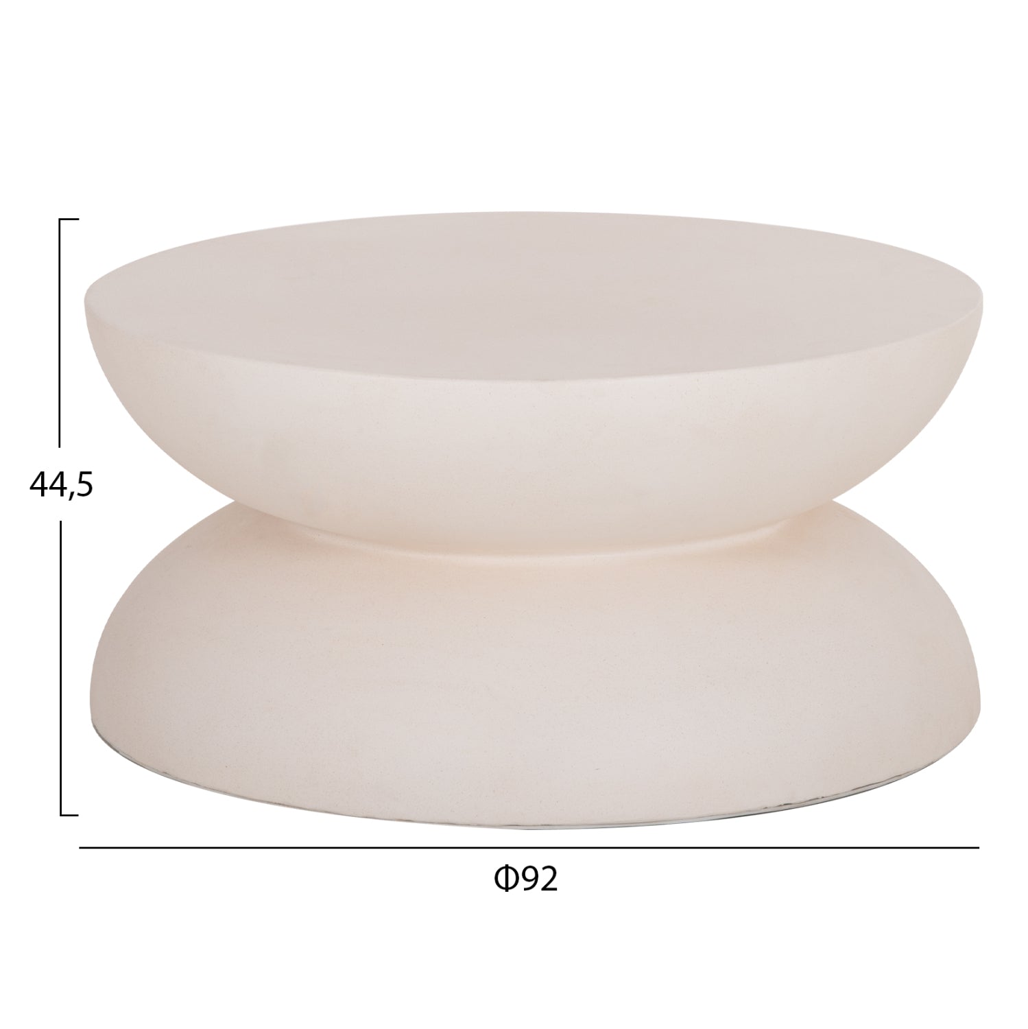 ΤΡΑΠΕΖΙ ΣΑΛΟΝΙΟΥ ANNA HM18158.02 FIBER CEMENT ΣΕ ΛΕΥΚΟ--Φ92x44.5Υεκ