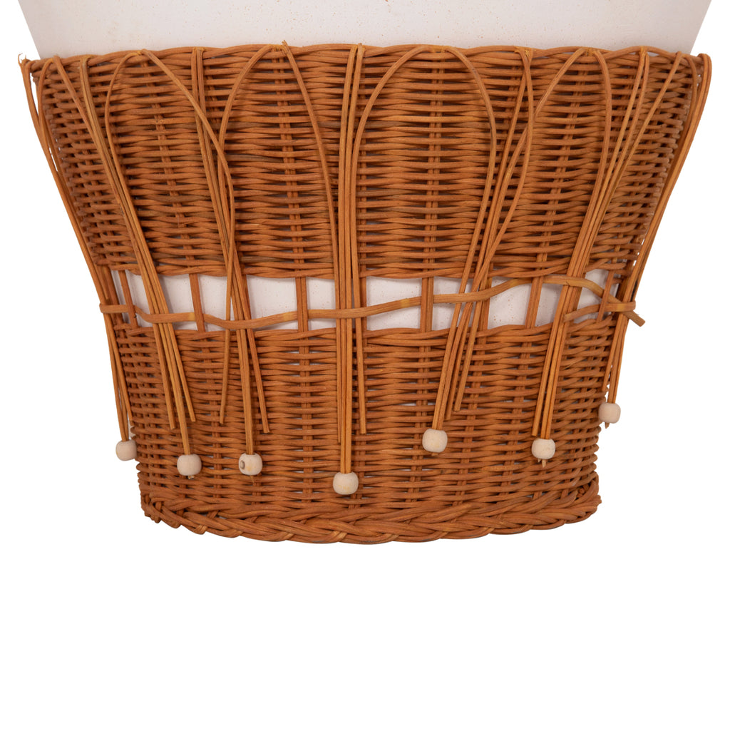 ΤΡΑΠΕΖΙ ΣΑΛΟΝΙΟΥ PERRAL HM18164.02L FIBER CEMENT ΛΕΥΚΟ-ΦΥΣΙΚΟ RATTAN--Φ55x45Υεκ