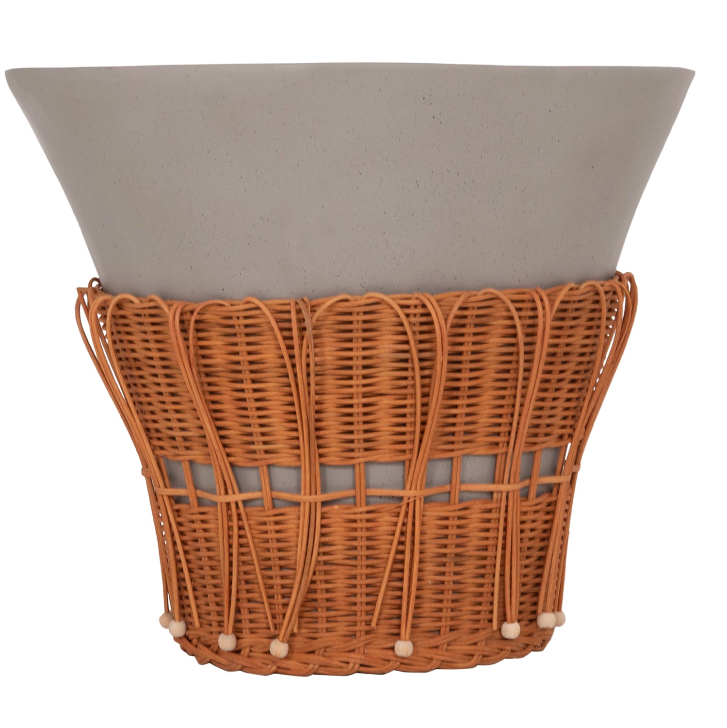 ΤΡΑΠΕΖΙ ΣΑΛΟΝΙΟΥ PERRAL HM18164.03L FIBER CEMENT ΓΚΡΙ-ΦΥΣΙΚΟ RATTAN--Φ55x45Υεκ