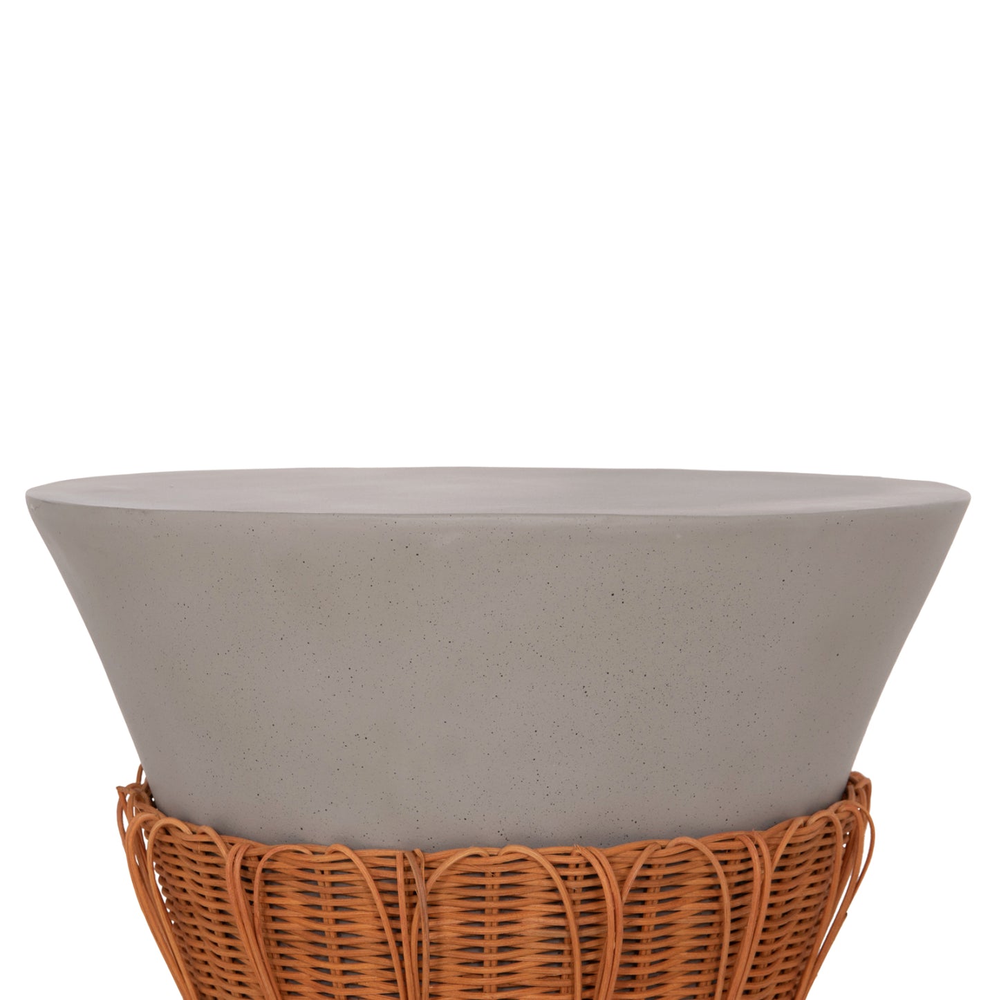 ΤΡΑΠΕΖΙ ΣΑΛΟΝΙΟΥ PERRAL HM18164.03L FIBER CEMENT ΓΚΡΙ-ΦΥΣΙΚΟ RATTAN--Φ55x45Υεκ
