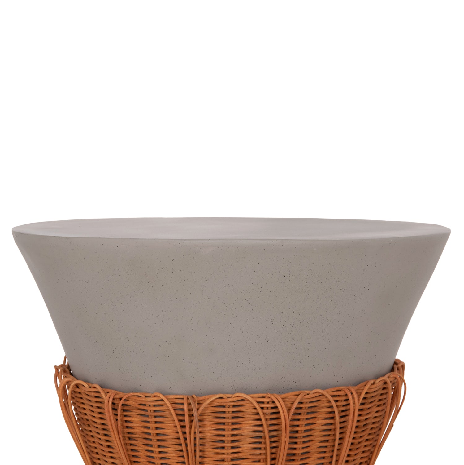 ΤΡΑΠΕΖΙ ΣΑΛΟΝΙΟΥ PERRAL HM18164.03L FIBER CEMENT ΓΚΡΙ-ΦΥΣΙΚΟ RATTAN--Φ55x45Υεκ