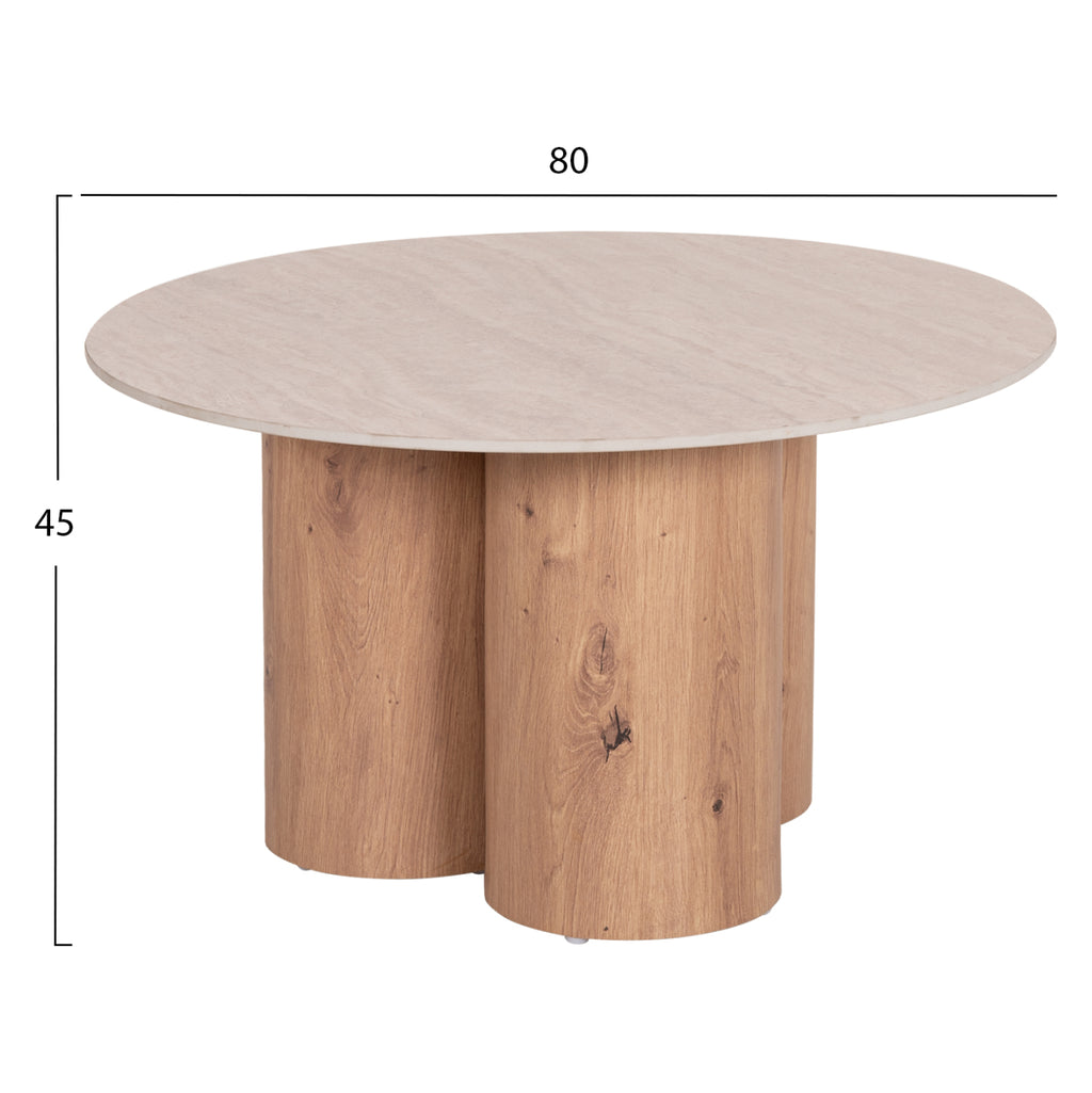 ΤΡΑΠΕΖΙ ΣΑΛΟΝΙΟΥ SILVA HM18443 ΚΕΡΑΜΙΚΟ TOP ΟΨΗ ΤΡΑΒΕΡΤΙΝΑΣ-MDF ΦΥΣΙΚΟ Φ80x45Υεκ.