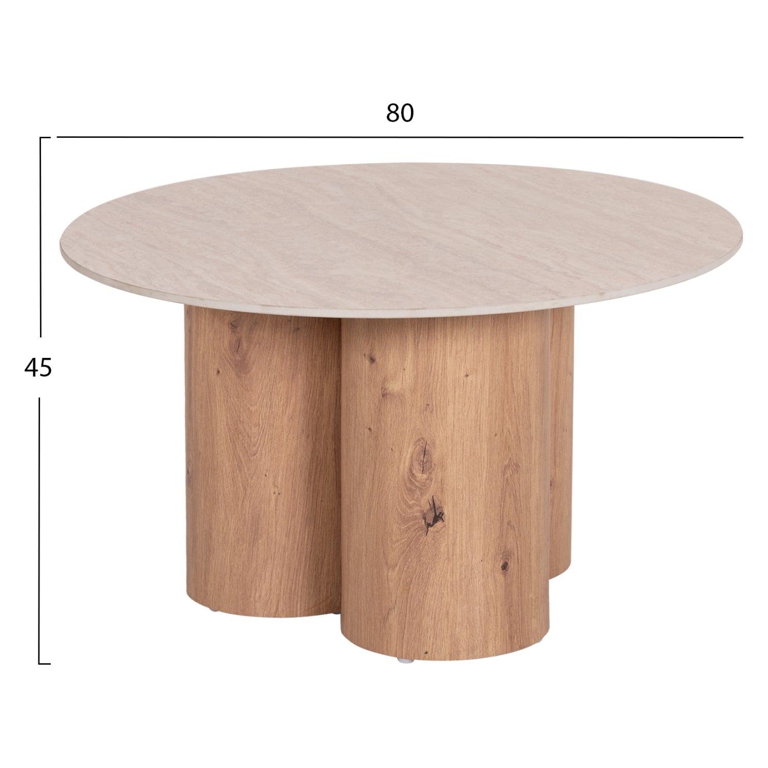 ΤΡΑΠΕΖΙ ΣΑΛΟΝΙΟΥ SILVA HM18443 ΚΕΡΑΜΙΚΟ TOP ΟΨΗ ΤΡΑΒΕΡΤΙΝΑΣ-MDF ΦΥΣΙΚΟ Φ80x45Υεκ.
