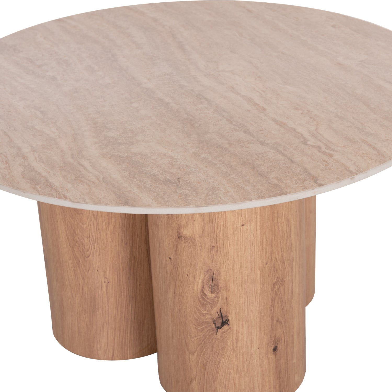 ΤΡΑΠΕΖΙ ΣΑΛΟΝΙΟΥ SILVA HM18443 ΚΕΡΑΜΙΚΟ TOP ΟΨΗ ΤΡΑΒΕΡΤΙΝΑΣ-MDF ΦΥΣΙΚΟ Φ80x45Υεκ.