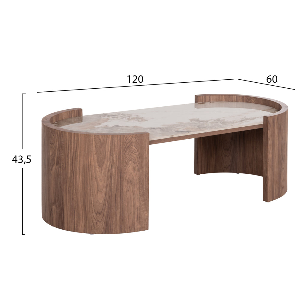ΤΡΑΠΕΖΙ  ΣΑΛΟΝΙΟΥ MARBLEX HM18445 ΚΕΡΑΜΙΚΟ TOP PANDORA--MDF ΠΟΔΙΑ 120x60x43.5Υεκ