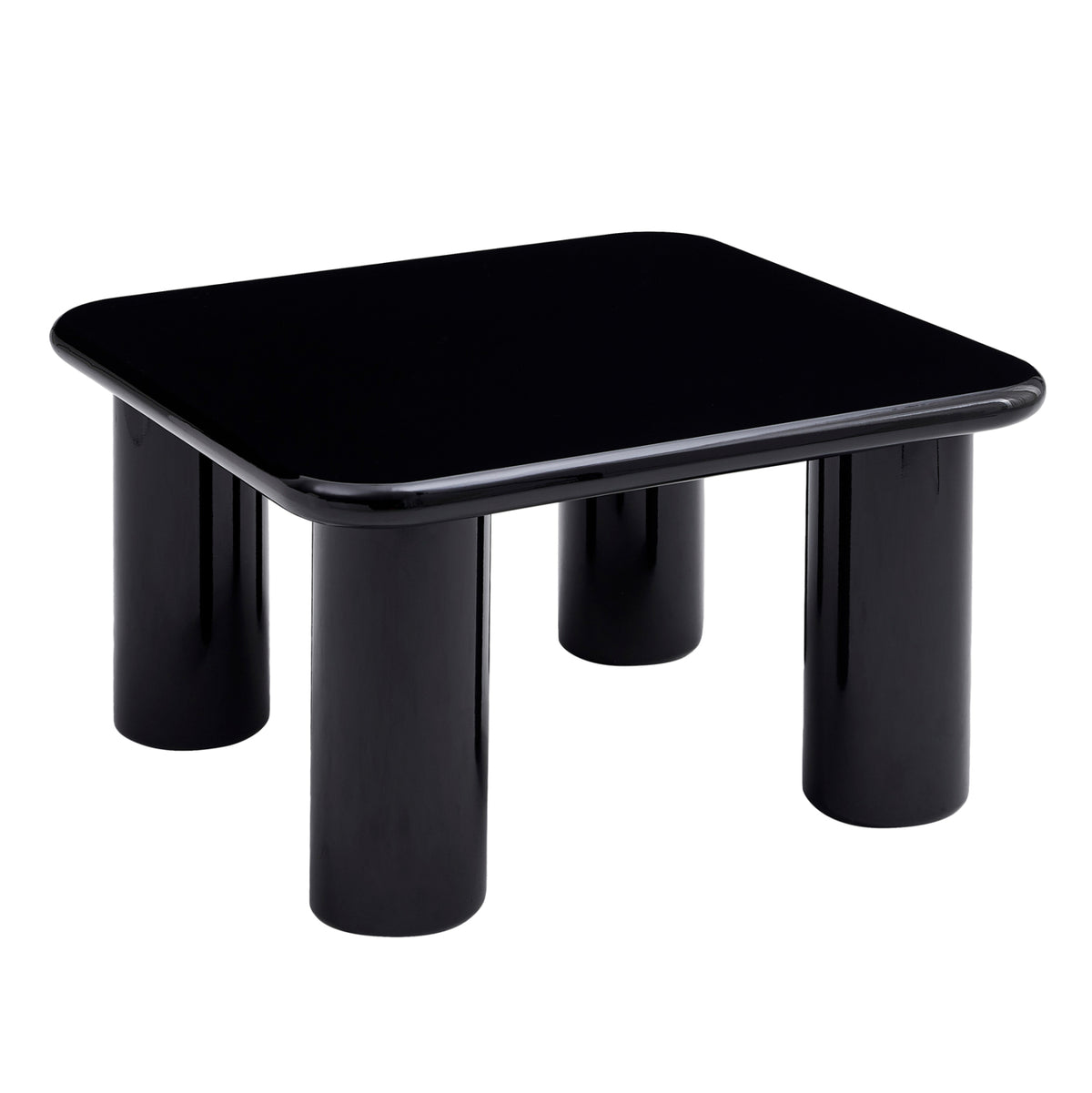 ΤΡΑΠΕΖΙ ΣΑΛΟΝΙΟΥ SOLNA HM18453.02 MDF ΣΕ GLOSSY ΜΑΥΡΟ 80x80x45Υεκ