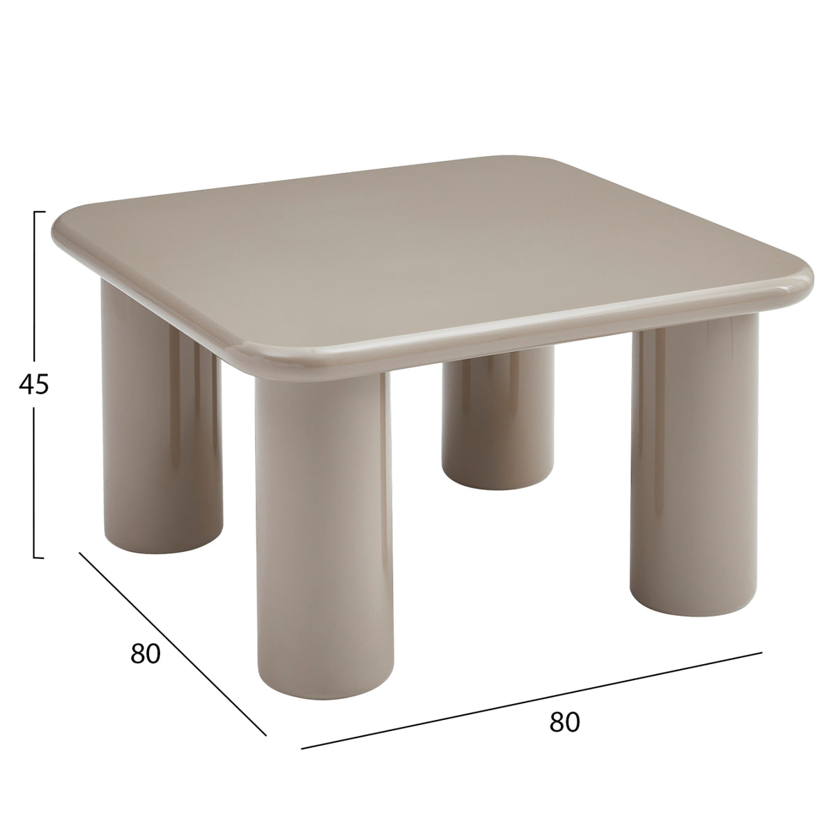ΤΡΑΠΕΖΙ ΣΑΛΟΝΙΟΥ SOLNA HM18453.05 MDF ΣΕ GLOSSY TAUPE 80x80x45Υεκ