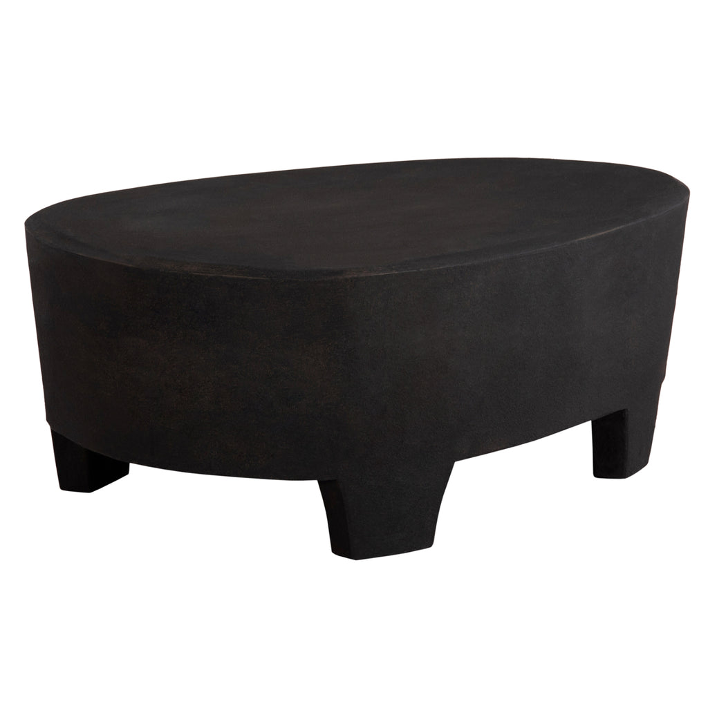 ΤΡΑΠΕΖΙ ΣΑΛΟΝΙΟΥ ΟΒΑΛ ΣΕΙΡΑ SANTORINI HM18066 MDF ΣΕ ΜΑΥΡΟ ΧΡΩΜΑ 100x60x33Υεκ.
