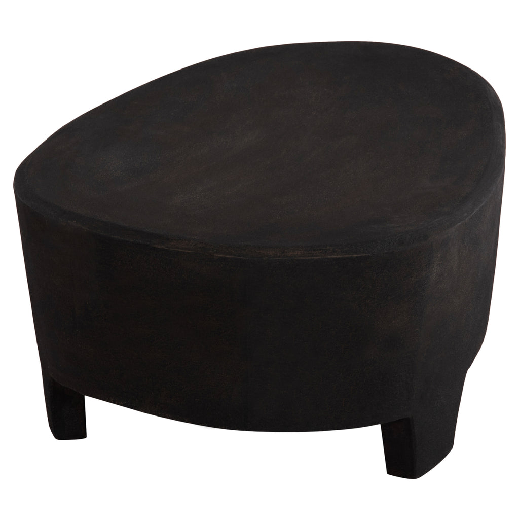ΤΡΑΠΕΖΙ ΣΑΛΟΝΙΟΥ ΟΒΑΛ ΣΕΙΡΑ SANTORINI HM18066 MDF ΣΕ ΜΑΥΡΟ ΧΡΩΜΑ 100x60x33Υεκ.