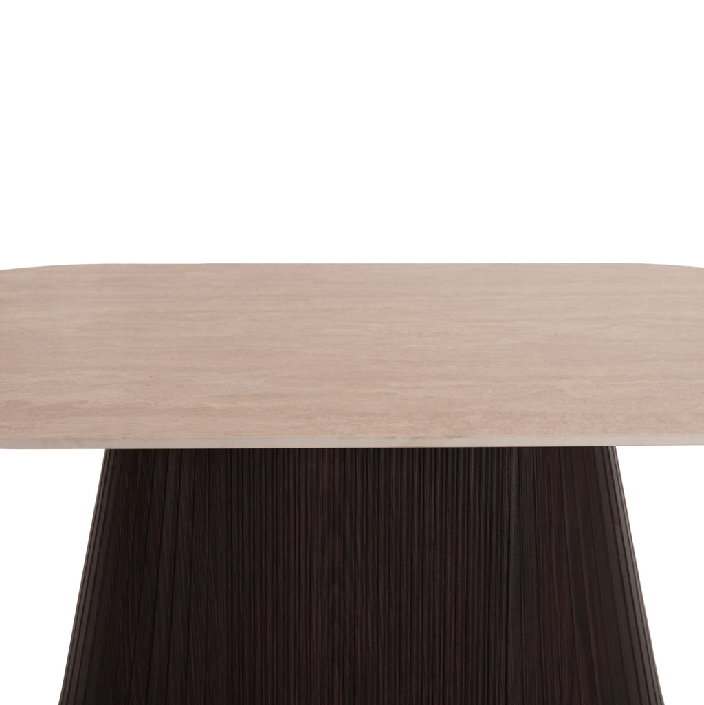 ΤΡΑΠΕΖΙ ΣΑΛΟΝΙΟΥ ΟΒΑΛ CATER HM18321 ΚΕΡΑΜΙΚΟ TOP ΟΨΗ ΤΡΑΒΕΡΤΙΝΑΣ-MDF ΒΑΣΗ 120x60x46Υεκ