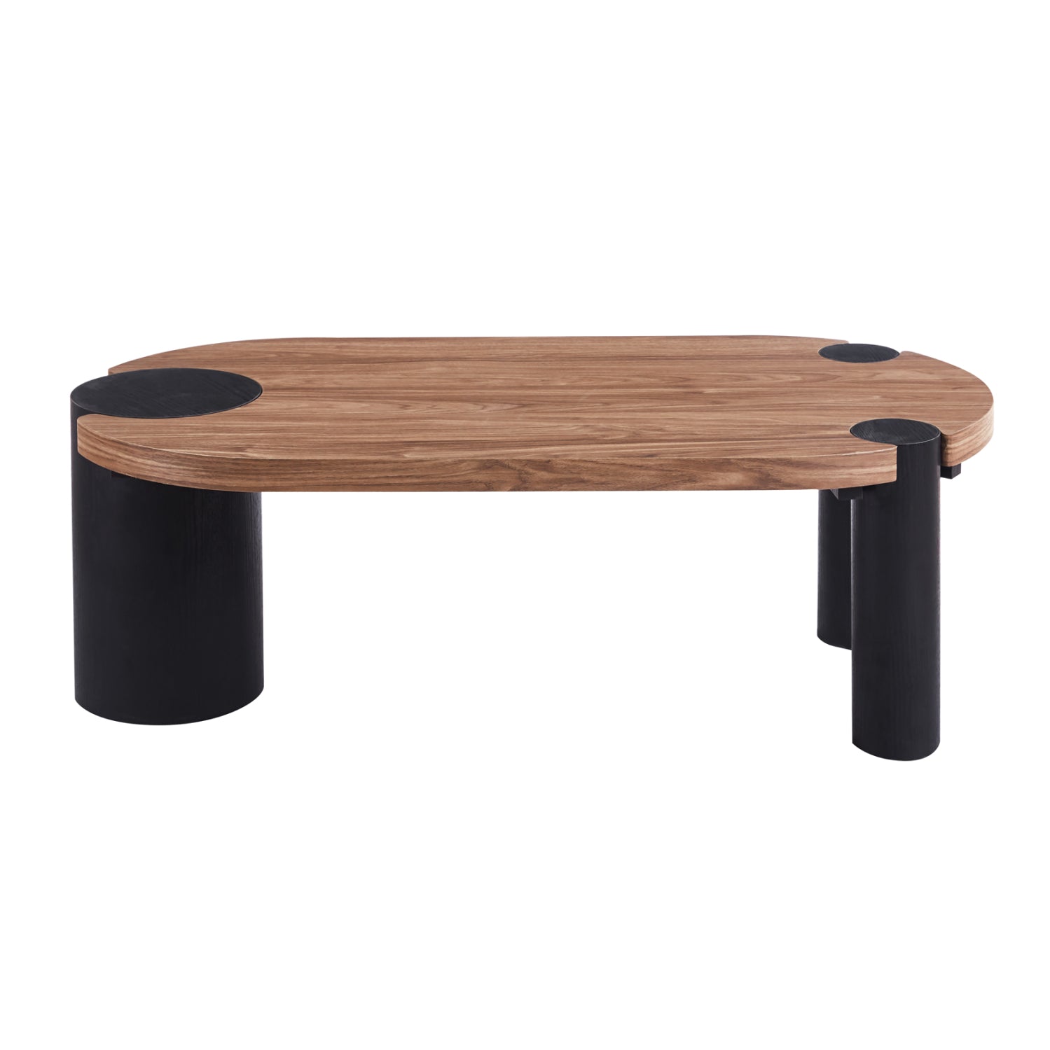 ΤΡΑΠΕΖΙ ΣΑΛΟΝΙΟΥ ΟΒΑΛ OVALON HM18433.05 MDF TOP ΚΑΡΥΔΙ-MDF ΠΟΔΙΑ ΜΑΥΡΑ 120x60x40Υεκ