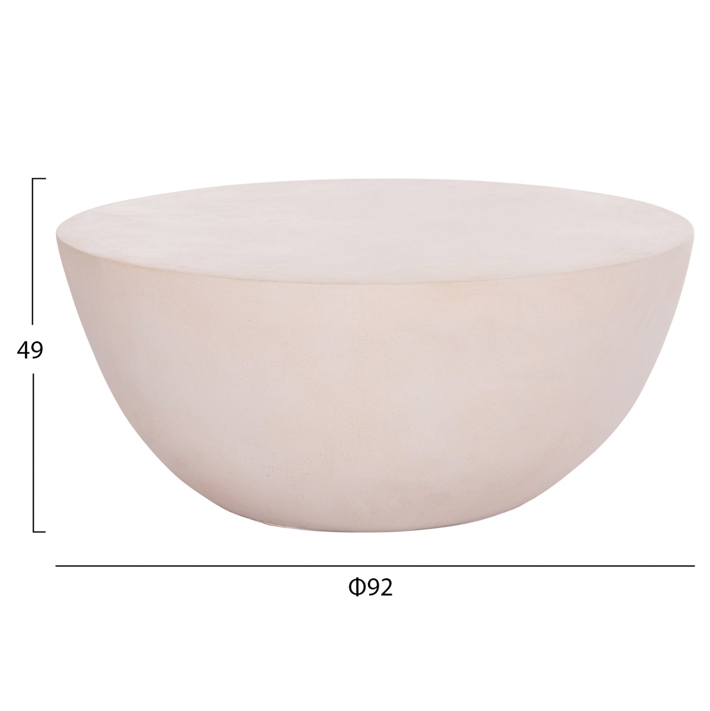 ΤΡΑΠΕΖΙ ΣΑΛΟΝΙΟΥ ΣΤΡΟΓΓΥΛΟ ALLAN HM18162.02 FIBER CEMENT ΣΕ ΛΕΥΚΟ--Φ92x49Υεκ.