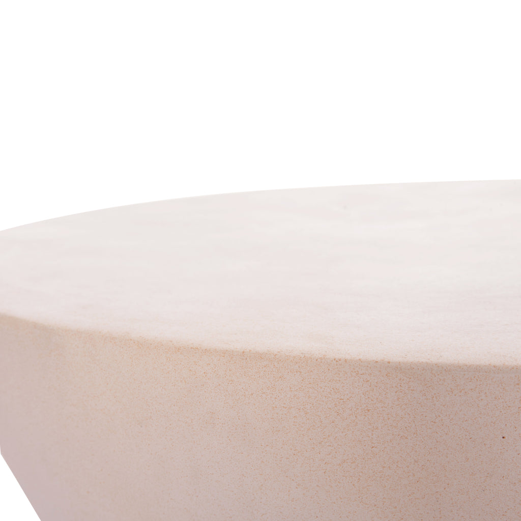 ΤΡΑΠΕΖΙ ΣΑΛΟΝΙΟΥ ΣΤΡΟΓΓΥΛΟ ALLAN HM18162.02 FIBER CEMENT ΣΕ ΛΕΥΚΟ--Φ92x49Υεκ.