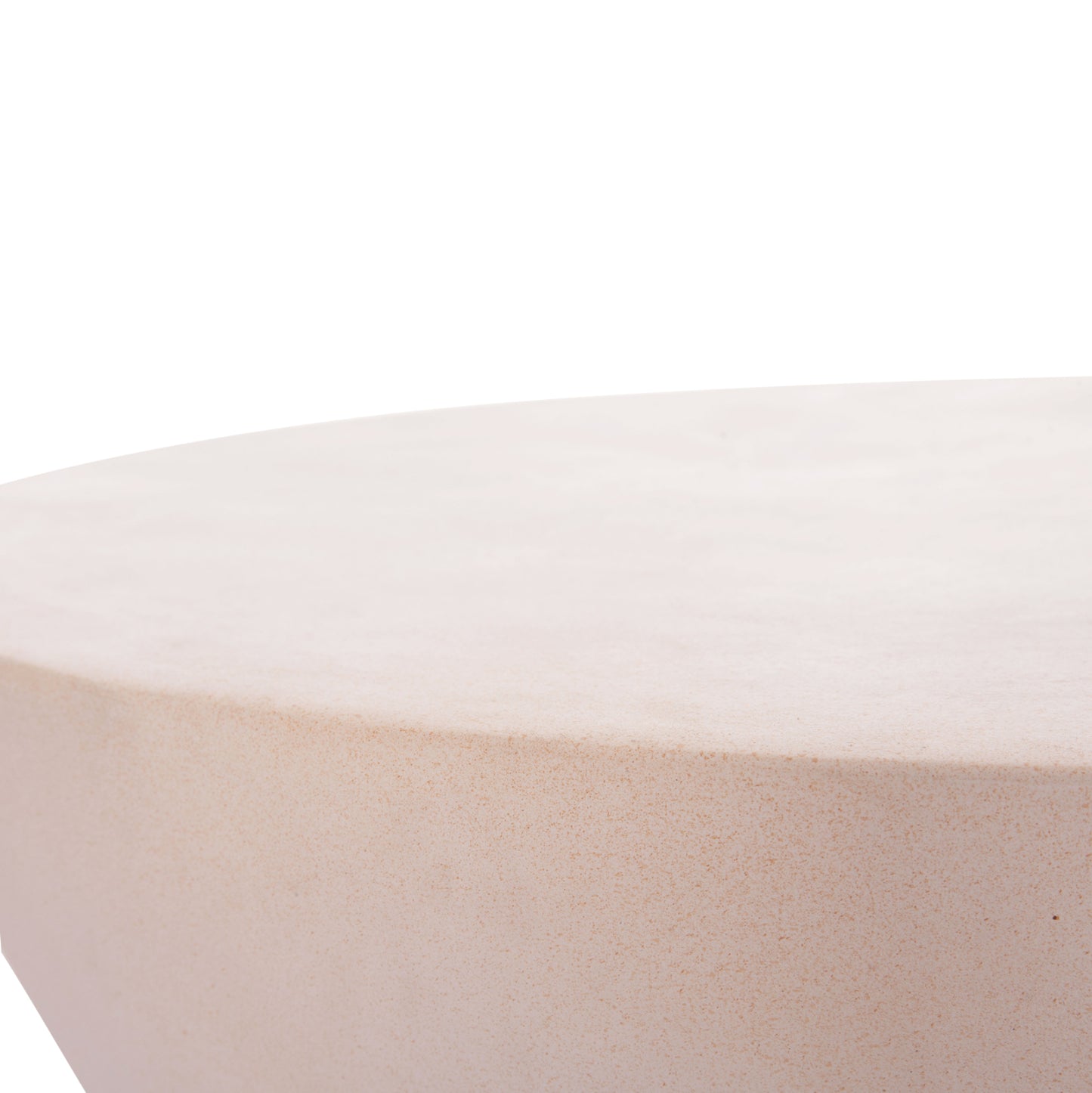 ΤΡΑΠΕΖΙ ΣΑΛΟΝΙΟΥ ΣΤΡΟΓΓΥΛΟ ALLAN HM18162.02 FIBER CEMENT ΣΕ ΛΕΥΚΟ--Φ92x49Υεκ.