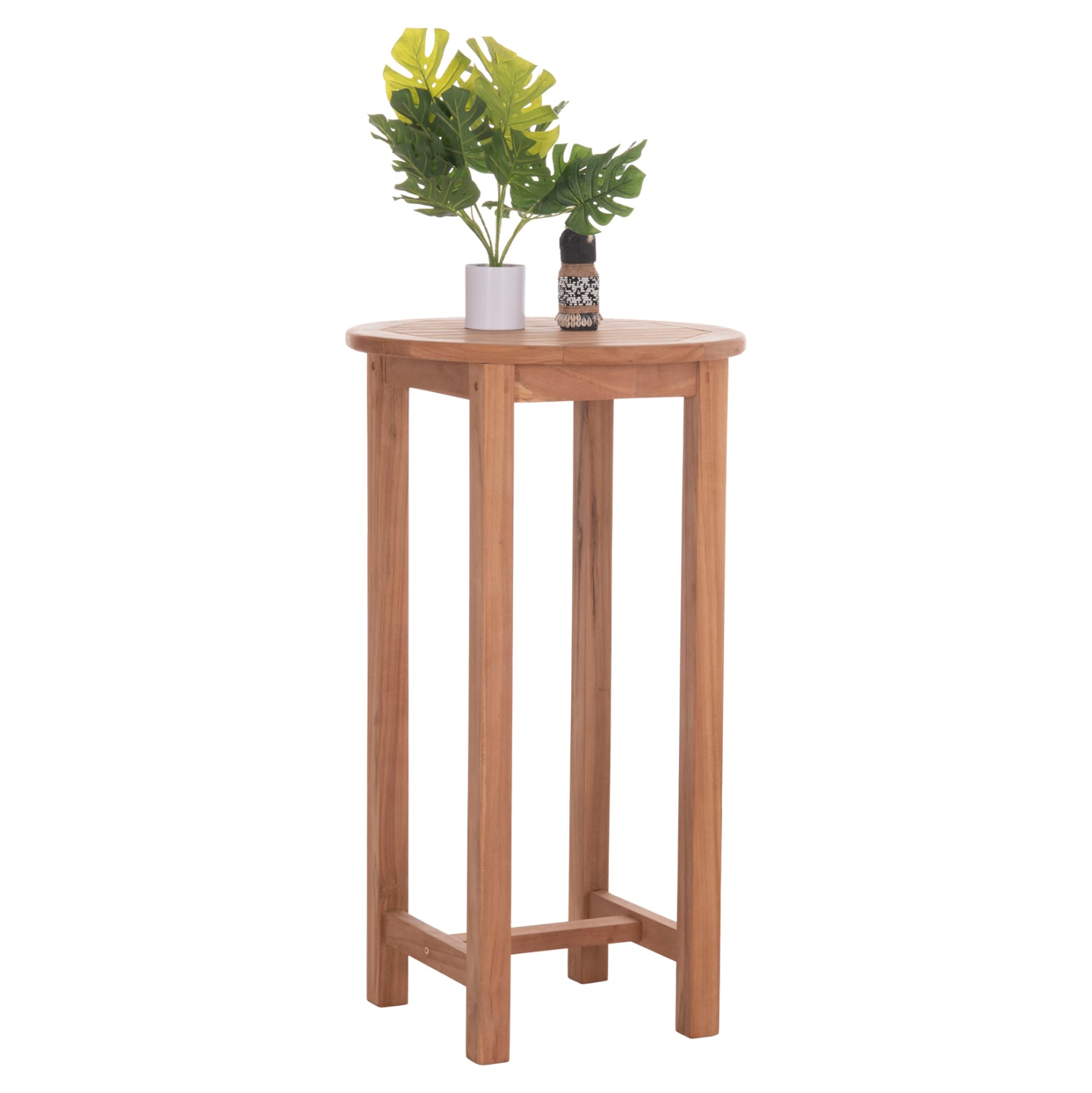 ΤΡΑΠΕΖΙ/ΣΤΑΝΤ ΜΠΑΡ ΣΤΡΟΓΓΥΛΟ PRESSCOT HM18114 ΞΥΛΟ TEAK--ΦΥΣΙΚΟ Φ60x105Υεκ.