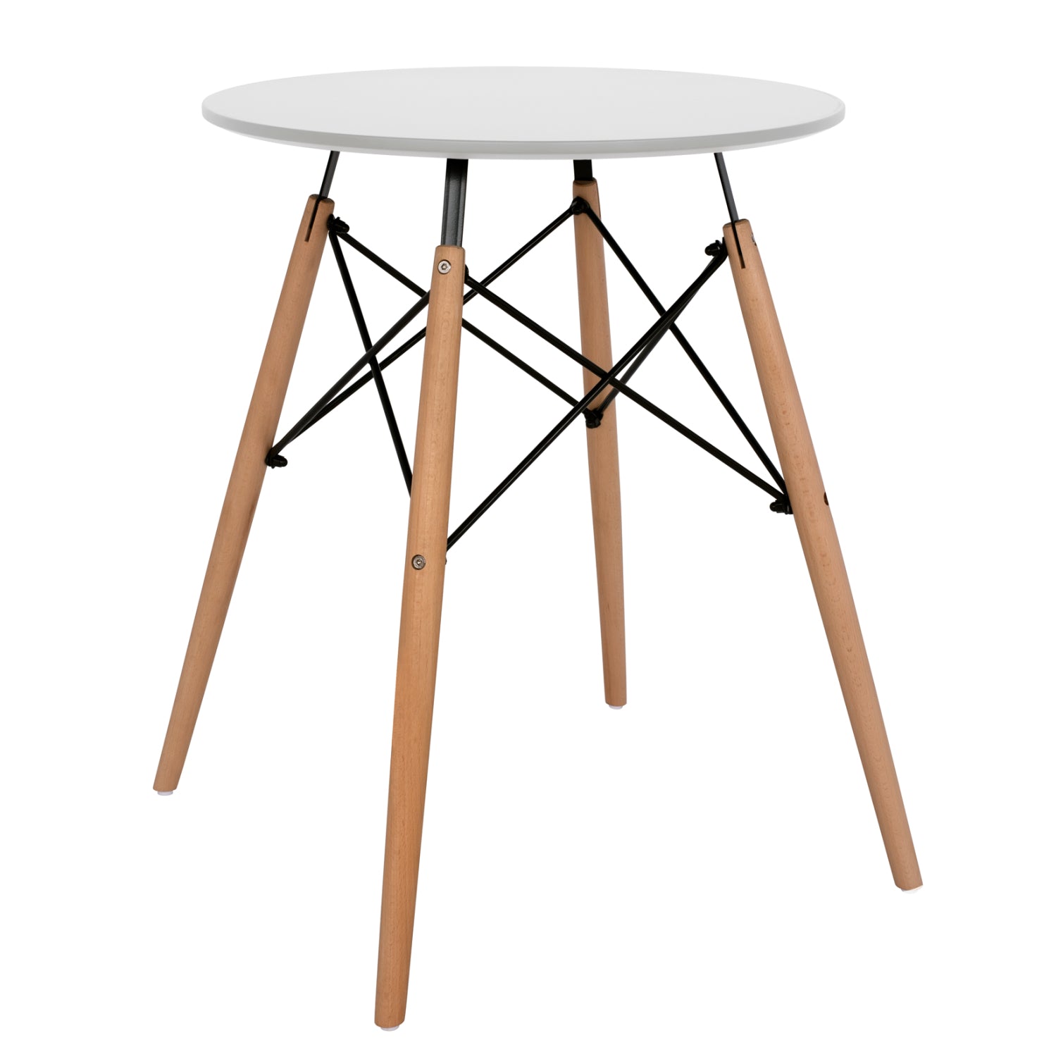 ΤΡΑΠΕΖΙ MINIMAL ΣΤΡΟΓΓΥΛΟ HM0060.01 ΛΕΥΚΟ ΧΡΩΜΑ MDF-ΠΟΔΙΑ ΟΞΙΑΣ ΦΥΣΙΚΟ Φ60Χ72Υεκ.