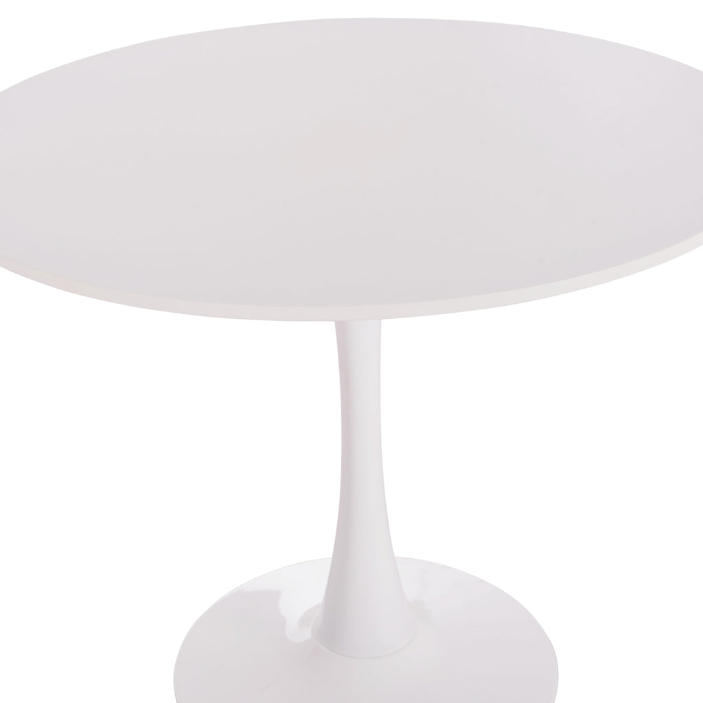 ΤΡΑΠΕΖΙ ΣΤΡΟΓΓΥΛΟ BROLIN HM18141.01 MDF TOP-ΒΑΣΗ ΜΕΤΑΛΛΙΚΗ--ΛΕΥΚΟ Φ90x73Υεκ