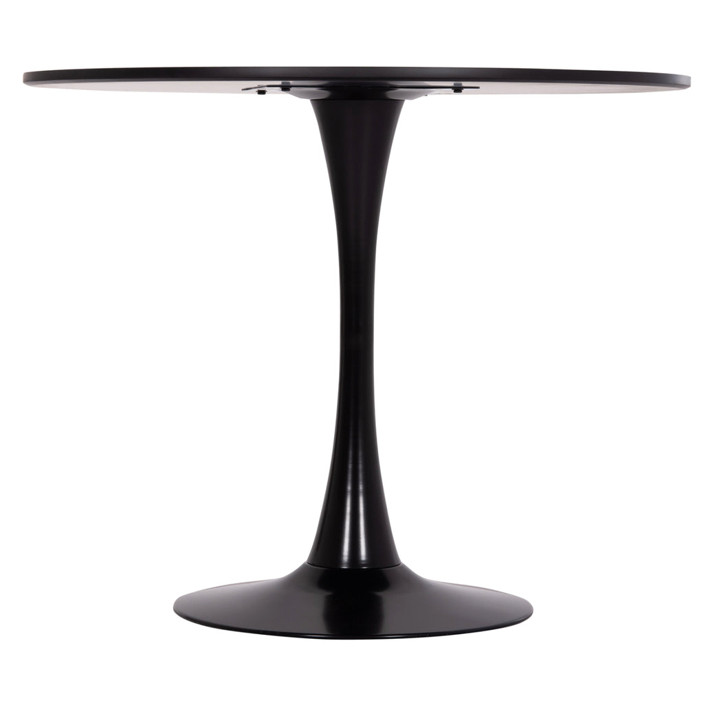 ΤΡΑΠΕΖΙ ΣΤΡΟΓΓΥΛΟ BROLIN HM18141.02 MDF TOP-ΒΑΣΗ ΜΕΤΑΛΛΙΚΗ--ΜΑΥΡΟ Φ90x73Υεκ