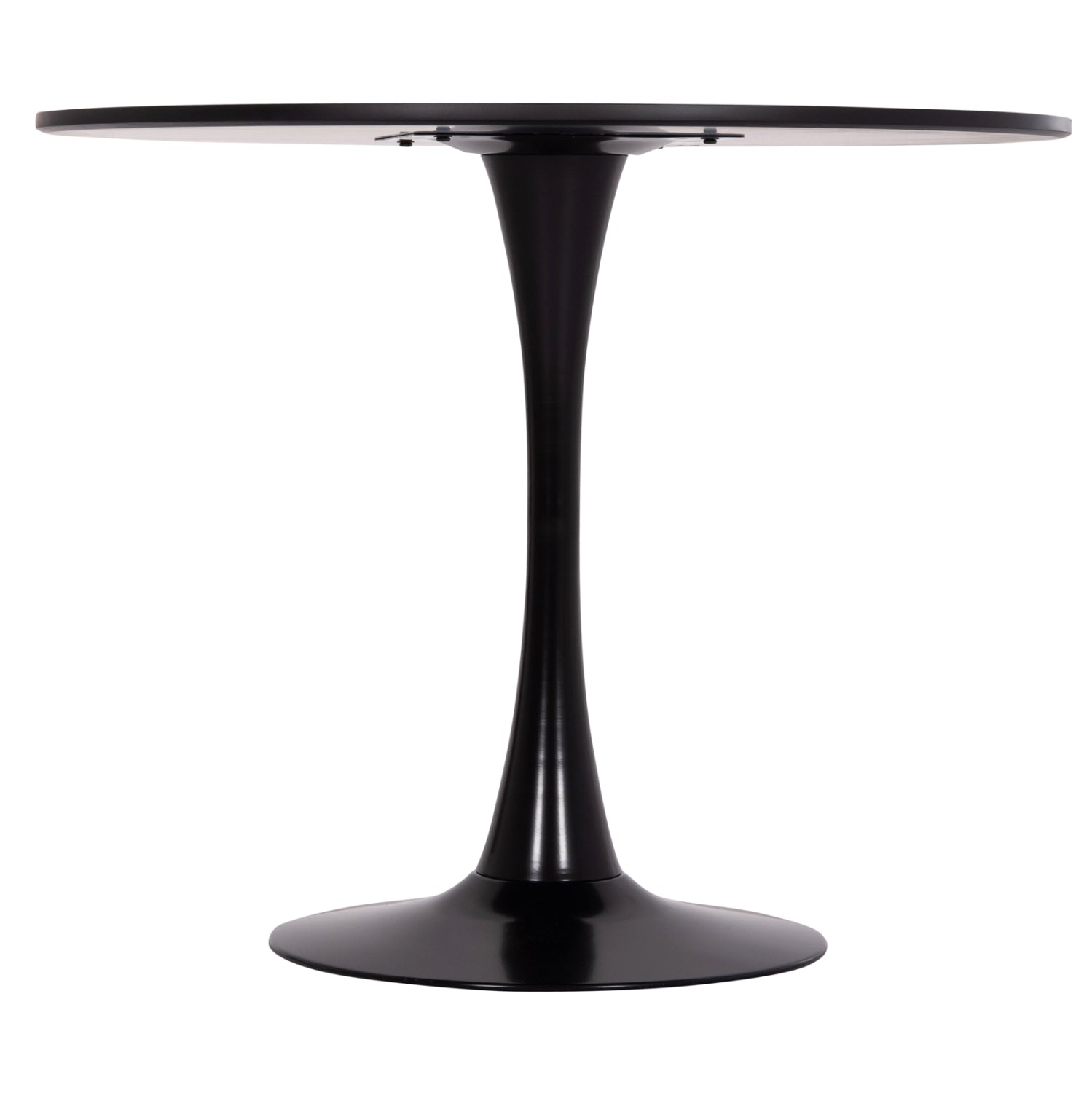 ΤΡΑΠΕΖΙ ΣΤΡΟΓΓΥΛΟ BROLIN HM18141.02 MDF TOP-ΒΑΣΗ ΜΕΤΑΛΛΙΚΗ--ΜΑΥΡΟ Φ90x73Υεκ