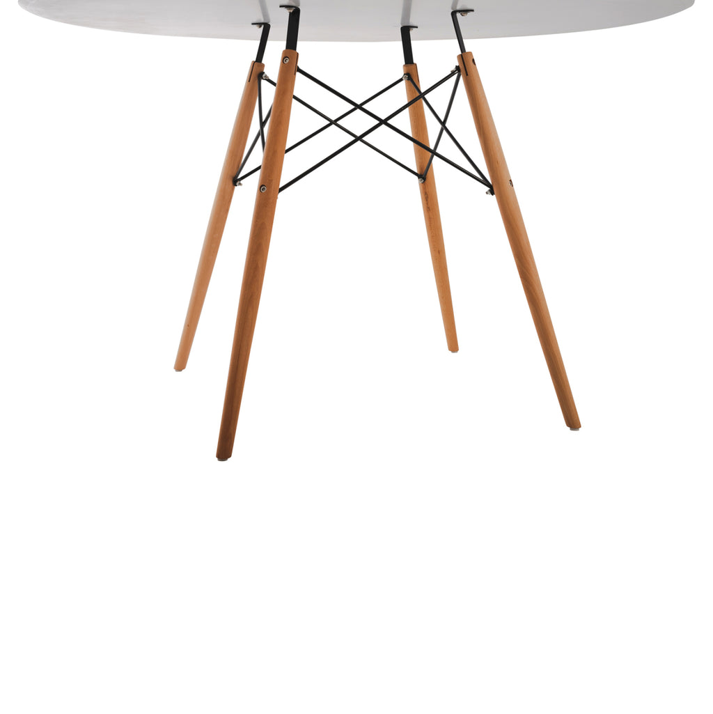 ΤΡΑΠΕΖΙ MINIMAL ΣΤΡΟΓΓΥΛΟ HM8454.01 MDF ΣΕ ΛΕΥΚΟ-ΠΟΔΙΑ ΟΞΙΑΣ ΣΕ ΦΥΣΙΚΟ Φ120Χ75Υεκ.