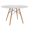 ΤΡΑΠΕΖΙ MINIMAL ΣΤΡΟΓΓΥΛΟ HM8454.01 MDF ΣΕ ΛΕΥΚΟ-ΠΟΔΙΑ ΟΞΙΑΣ ΣΕ ΦΥΣΙΚΟ Φ120Χ75Υεκ.