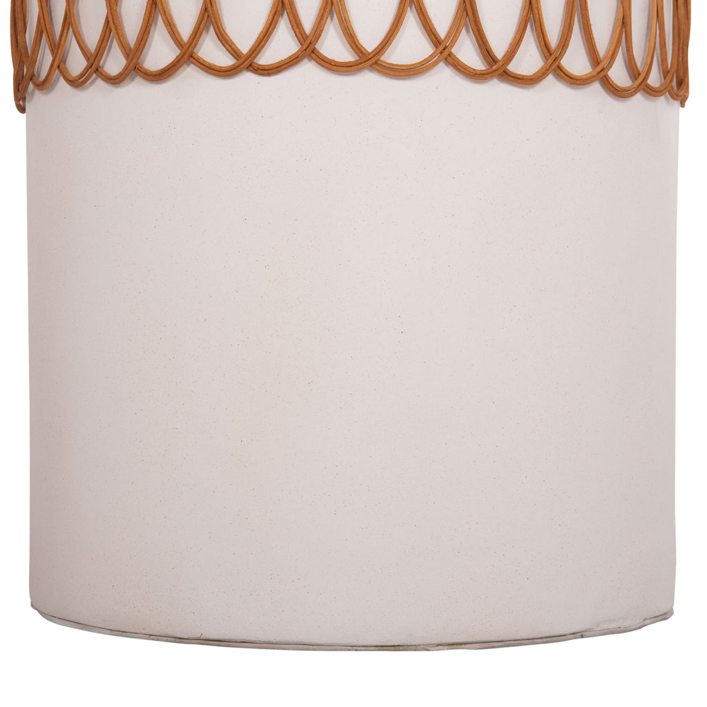 ΒΟΗΘΗΤΙΚΟ ΤΡΑΠΕΖΙ PRILEP HM18159.02 FIBER CEMENT ΛΕΥΚΟ & RATTAN--Φ60x76,5Υεκ