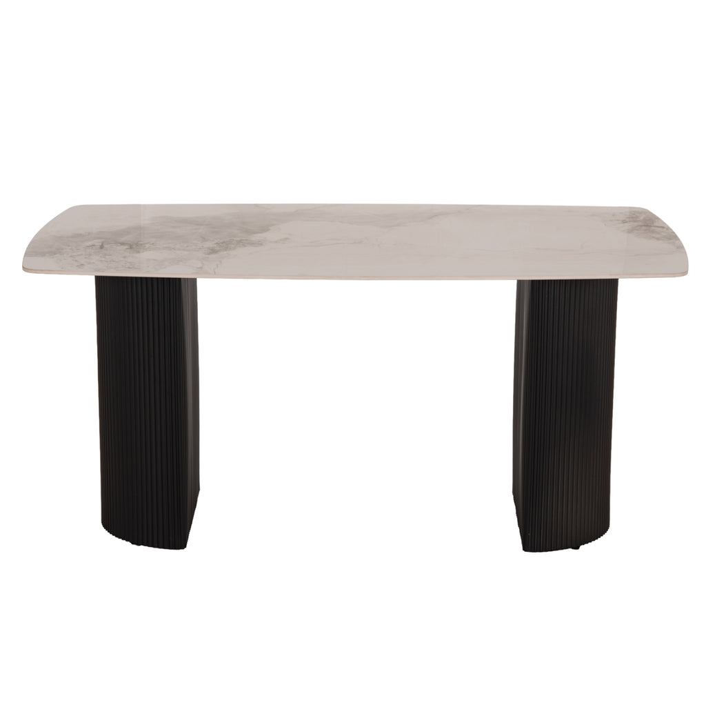 ΤΡΑΠΕΖΙ ΤΡΑΠΕΖΑΡΙΑΣ MINAO HM18418 MDF ΠΟΔΙΑ ΣΕ ΣΚΟΥΡΟ ΓΚΡΙ--ΚΕΡΑΜΙΚΟ TOP 160x90x75Υεκ
