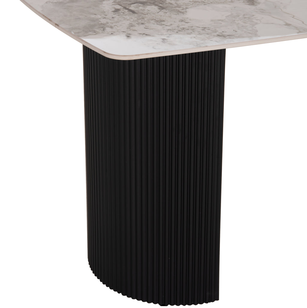 ΤΡΑΠΕΖΙ ΤΡΑΠΕΖΑΡΙΑΣ MINAO HM18418 MDF ΠΟΔΙΑ ΣΕ ΣΚΟΥΡΟ ΓΚΡΙ--ΚΕΡΑΜΙΚΟ TOP 160x90x75Υεκ