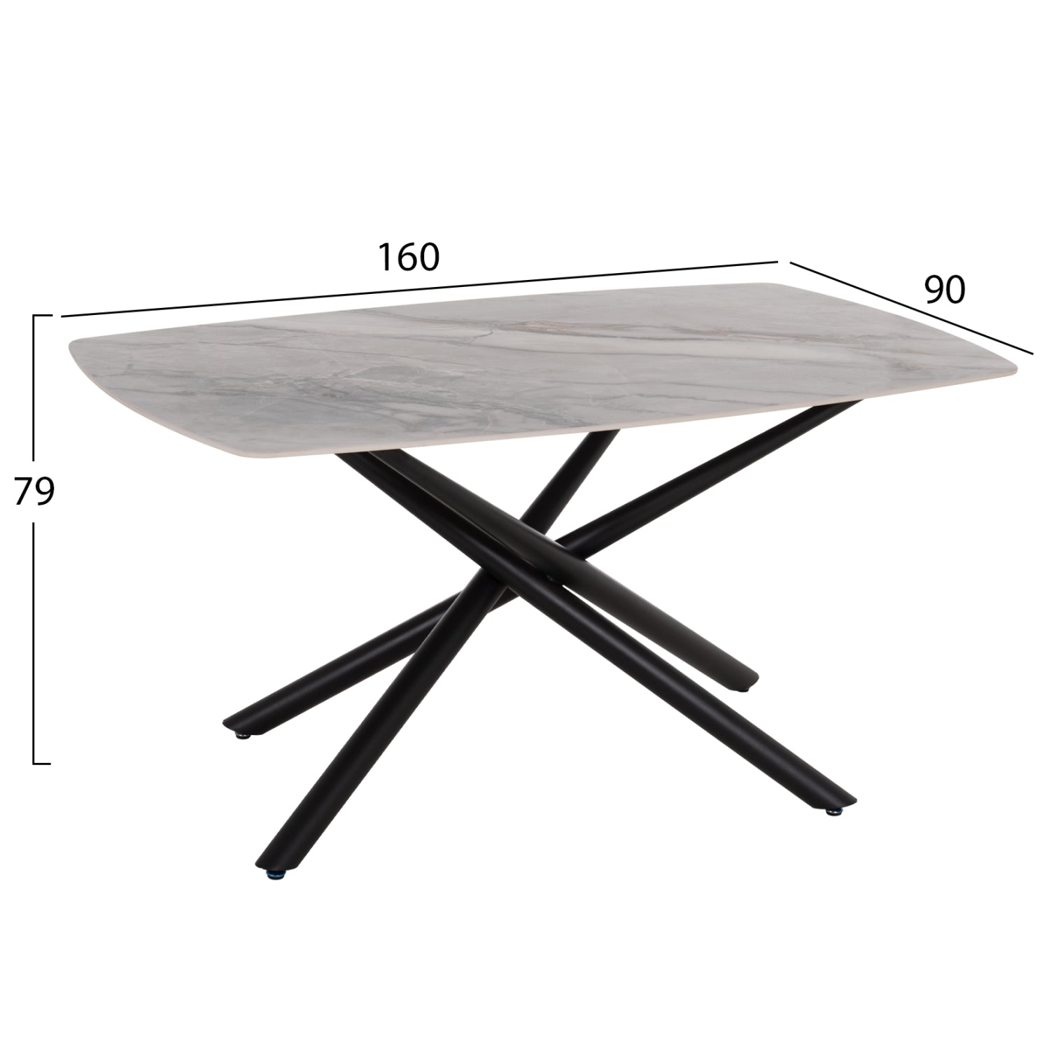ΤΡΑΠΕΖΙ ΤΡΑΠΕΖΑΡΙΑΣ ISKA HM18420 ΚΕΡΑΜΙΚΟ TOP ΣΕ ΛΕΥΚΟ/ΚΑΦΕ ΜΑΡΜΑΡΟ 160x90x79Υεκ