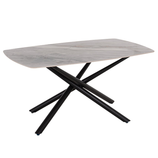 ΤΡΑΠΕΖΙ ΤΡΑΠΕΖΑΡΙΑΣ ISKA HM18420 ΚΕΡΑΜΙΚΟ TOP ΣΕ ΛΕΥΚΟ/ΚΑΦΕ ΜΑΡΜΑΡΟ 160x90x79Υεκ