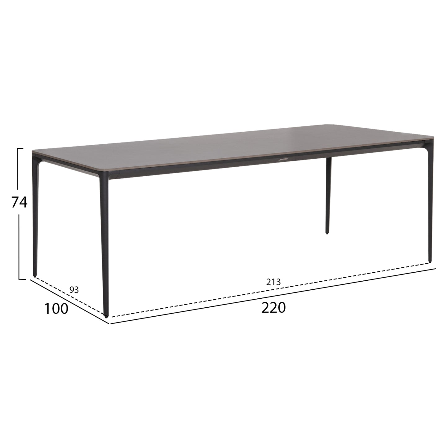 ΤΡΑΠΕΖΙ ΤΡΑΠΕΖΑΡΙΑΣ STAD HM6558.01 ΓΚΡΙ ΑΛΟΥΜΙΝΙΟ & SINTERED STONE TOP 220x100x74Υεκ