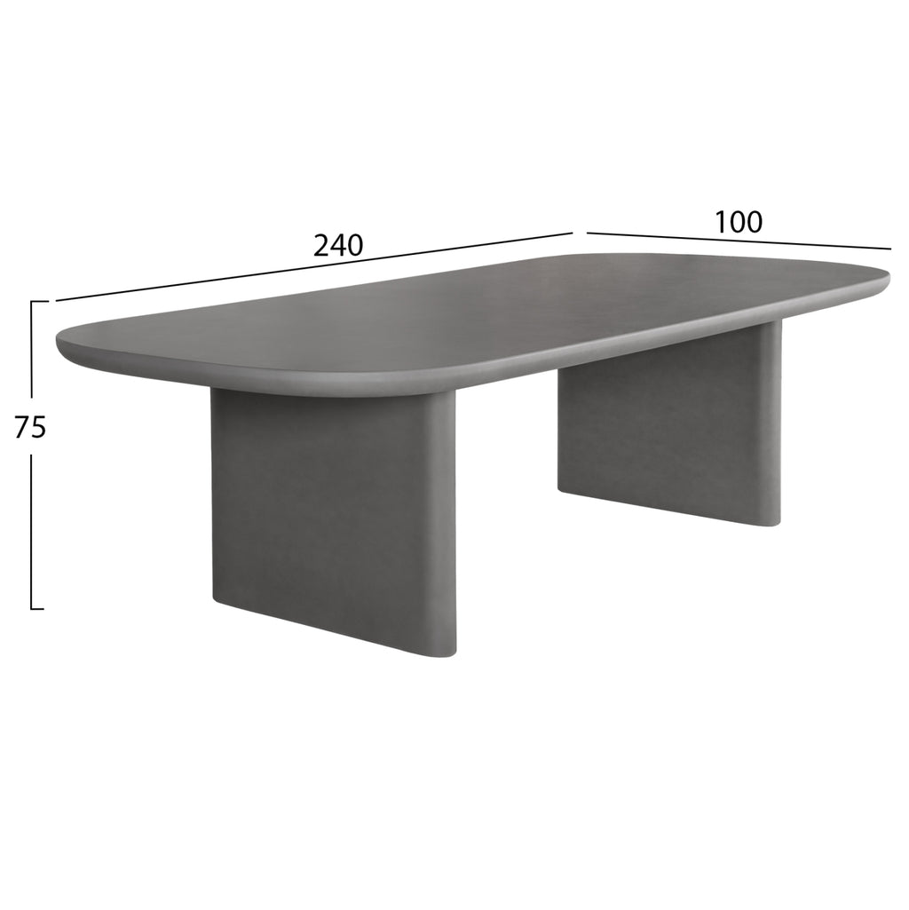 ΤΡΑΠΕΖΙ ΤΡΑΠΕΖΑΡΙΑΣ FIBER CEMENT AZAMI HM6600.01 ΓΚΡΙ 240x100x75Υεκ.