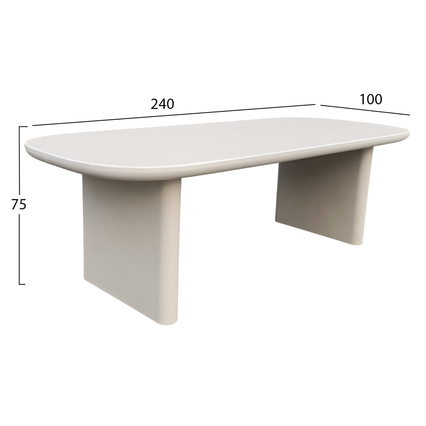 ΤΡΑΠΕΖΙ ΤΡΑΠΕΖΑΡΙΑΣ FIBER CEMENT AZAMI HM6600.02 ΜΠΕΖ 240x100x75Υεκ.