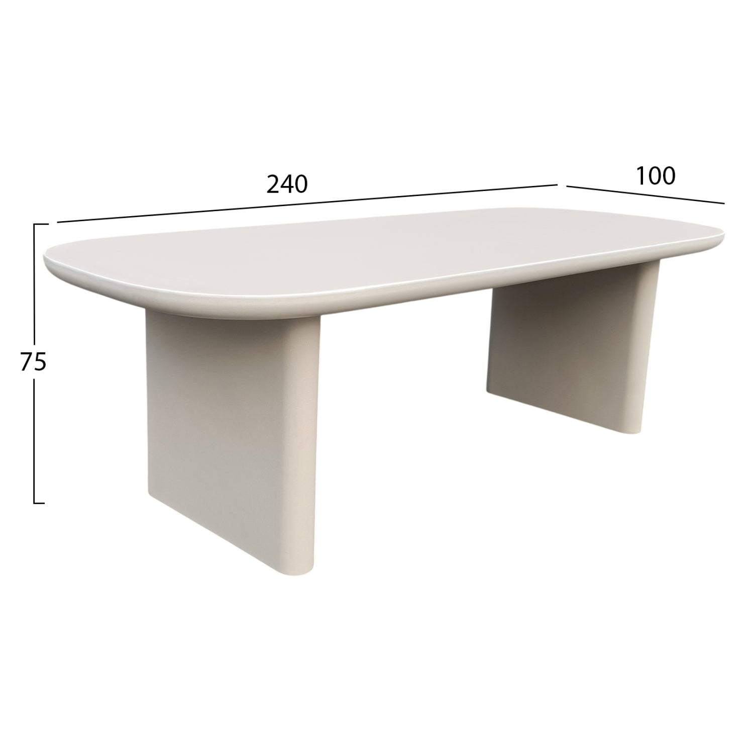 ΤΡΑΠΕΖΙ ΤΡΑΠΕΖΑΡΙΑΣ FIBER CEMENT AZAMI HM6600.02 ΜΠΕΖ 240x100x75Υεκ.